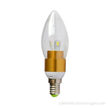 3W LED candle bulb with input voltage of 90 to 265V AC, 3-year warranty